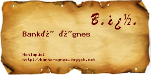 Bankó Ágnes névjegykártya