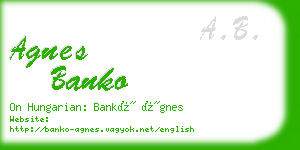 agnes banko business card