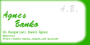 agnes banko business card